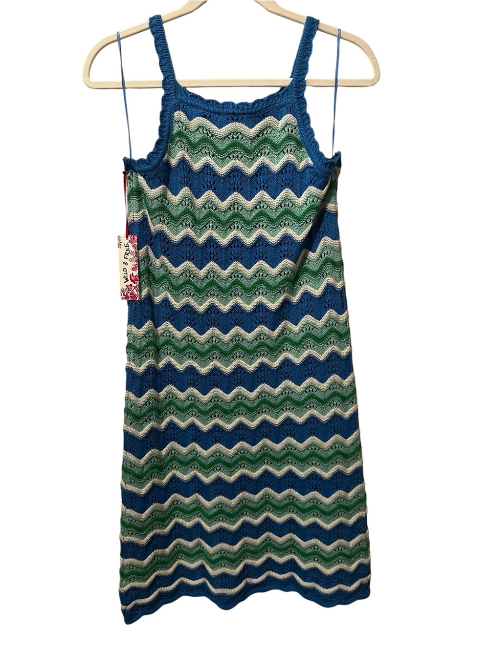 Blue & Green Crochet Tank Dress- vacay